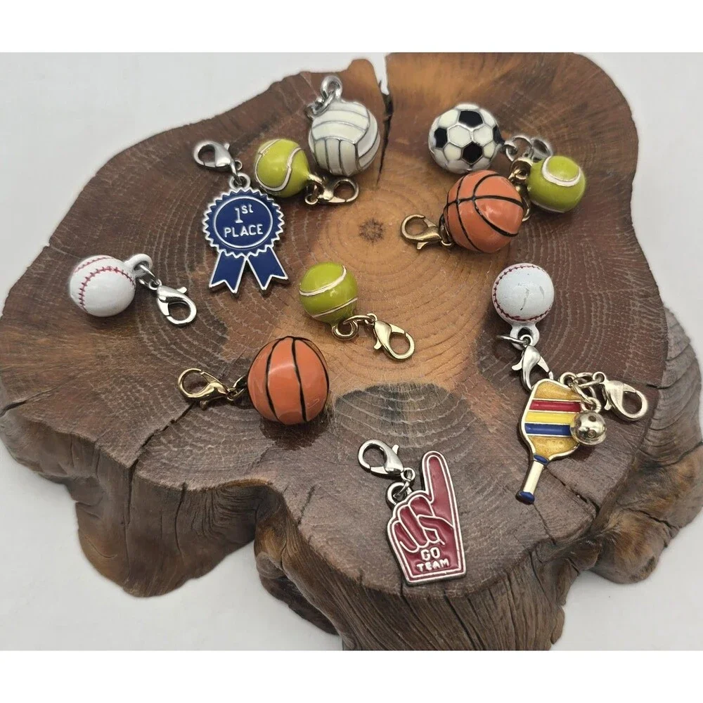 12- Sports Charm Lot - Basketball Baseball Soccor Pickle Ball Tennis Volley #1